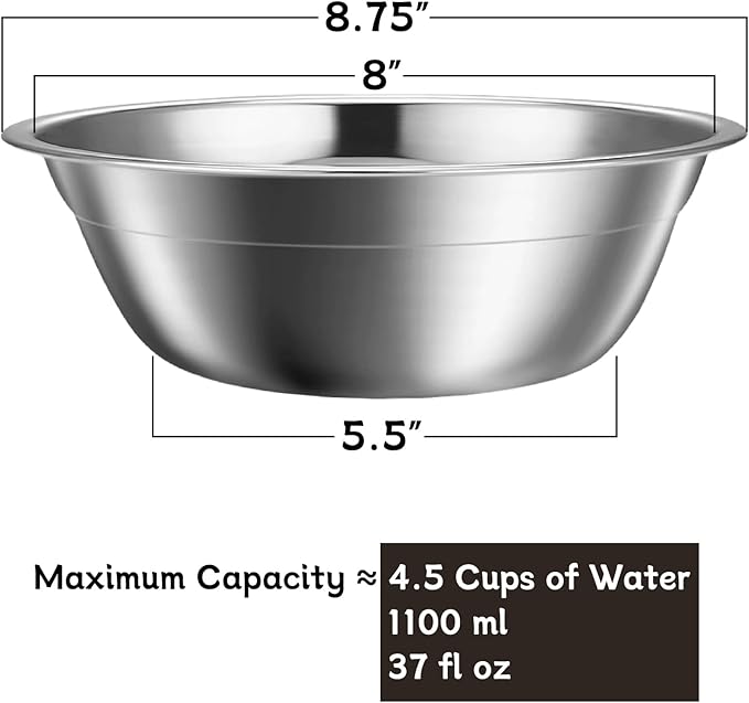 kathson 2 Pack Stainless Steel Dog Bowls, Dog Water and Food Bowl Set, Metal Puppy Bowls, Pet Dishes for Small Dogs and Cats