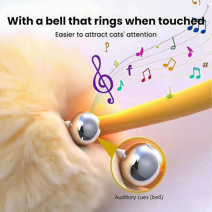 | Leaping Cat Spring Toy - If Your Cats Loves Wand Toys, Try This | Interactive Hanging Enrichment & Cat Furniture Add-on, Suitable for Both Indoor Adult Cats and Kittens(Yellow+Pink+Blue)