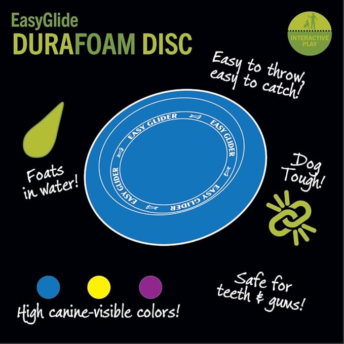 Starmark Easy Glide DuraFoam Flying Disc Dog Toy, Color Varies 9"