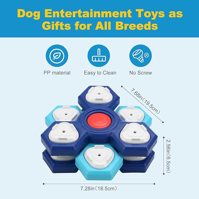 Dog Slow Feeder - Interactive Dog Food Puzzle Toy, Treat Maze Game for Dogs & Cats, Mental Stimulation & Boredom Relief, Adjustable Difficulty Pet Enrichment Toy (Three Layers)