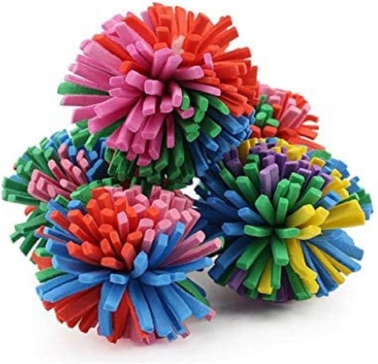 Stock Show 10PCS 1.6" Funny Colorful EVA Flower Ball Foam Cat Toy Kitten Catch/Chase/Play, Random Color
