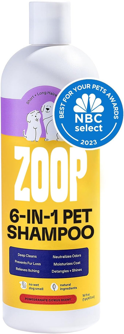 Dog Shampoo and Conditioner [16 oz.] 6-in-1 All Natural Pet Wash - Deep Clean, Odor Eliminating, Itch Relief, Moisturizing, Detangling, Reduce Shedding - 1 Pack
