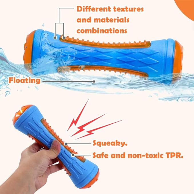 Dog Squeaky Toys, Pool & Beach Toys for Interactive Fetch & Play, TPR