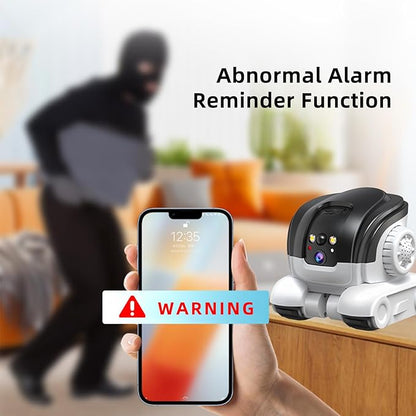 AEZ Robot Camera on Wheels 1080P Dual Lens,Security Indoor Camera with 2-Way Talk,Blinky Bot with Night Vision, Distance Bot 5200mAh Battery & App Control for Cats/Dogs/Baby/Elderly (SD/Cloud Storage)