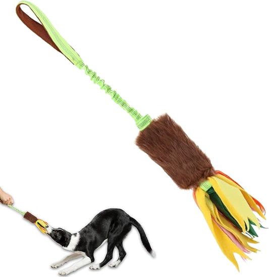 ETIAL Interactive Dog Tug of War Toy, Puppy Training Pull Toy with Bungee Rope for Exercise & Interactive Play Games, Dog Rope Toy for Small Medium Large Dogs Chase and Tug (Orange)