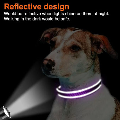 Joytale Reflective Dog Collar,Soft Neoprene Padded Breathable Nylon Pet Collar Adjustable for Small Dogs,Purple,S