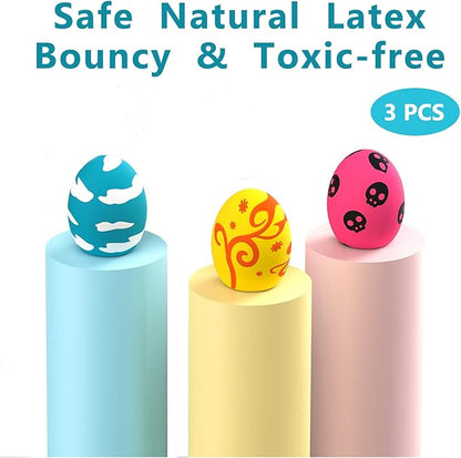 SCHITEC Dog Squeaky Toy, Latex Bouncy Egg Balls with Squeaker for Puppy Small Pet Dogs, Soft Rubber Sound Toys for Interactive Fetch Play