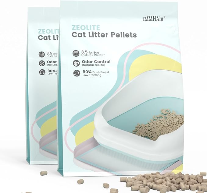 Generic Cat Litter Pellets 7 lbs(3.5lbs×2), Generic Litter Refills Exclusively for Dual-Layer Litter Box Systems, Dehydrating Pellets, Zeolite, Long-Lasting Odor Control Non-climping