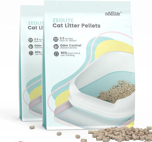 Generic Cat Litter Pellets 7 lbs(3.5lbs×2), Generic Litter Refills Exclusively for Dual-Layer Litter Box Systems, Dehydrating Pellets, Zeolite, Long-Lasting Odor Control Non-climping