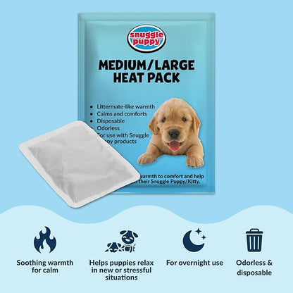 Snuggle Puppy Heartbeat Dog Toy for Puppies, Real-Feel Heartbeat, Calming Sleep Aid and Crate Training Comfort Toy with Heat Pack, Black Plush Design