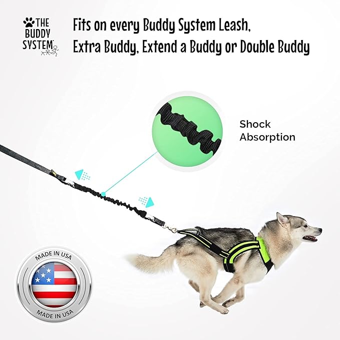 The Buddy System Accessories for Our Dog Leashes Made in USA (Shock Absorber, Regular Dog Black)