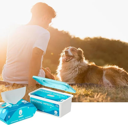 All Natural Pet Grooming Wipes, 100 Fresh Counts, Extra Moist & Thick, Natural Wipes for Dogs & Cats, Puppies & Kittens (Pack of 3)