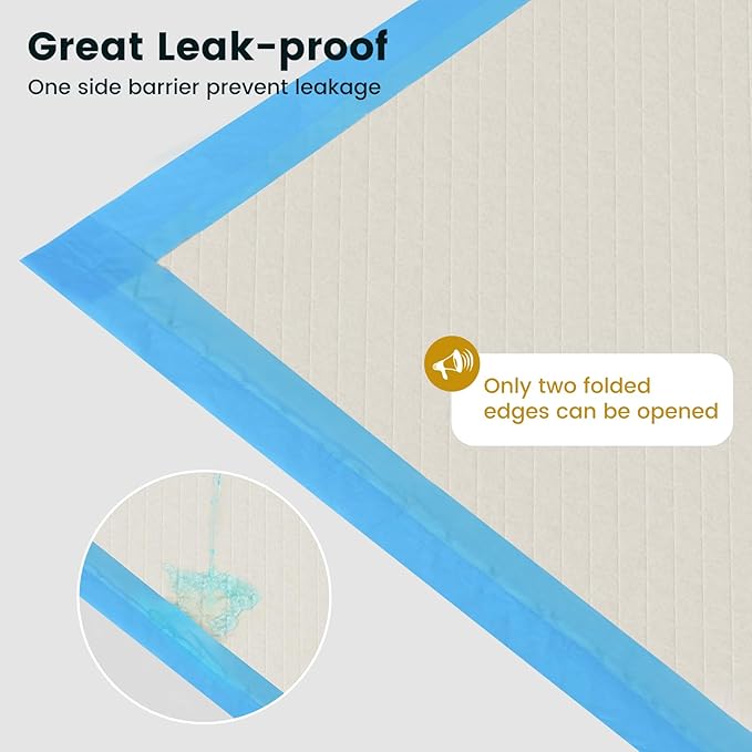 Gardner Pet Ultra Absorbent Thicker Dog Pee Pads Extra Large XL 27.6"x33.5" Leak-Proof Odor-Control Blue Puppy Training Pads Full Edge-Wrapping Pad for Dogs, Puppies, Doggie, Cats, Rabbits - 18 Ct