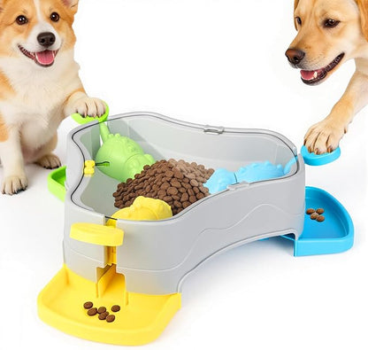 Dog Puzzle Toy, 3-in-1 Interactive Dog Puzzle Toys Press-Type Dog Treat Dispenser Toy Dog Enrichment Toy No-Slip Slow Feeder Interactive Brain Training Toys for Smart Dog Cats, 3 Colors