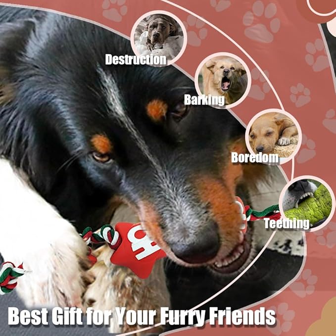 Christmas Dog Toys Rope Set – Festive Star Design Dog Toy for Puppies, Durable Rope Toys for Dogs, Perfect Dog