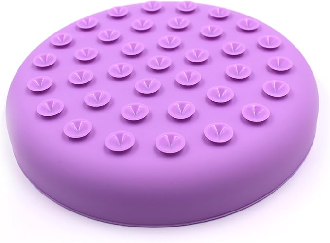 Slow Feeder Bowls for Dogs and Cats, 7.9inch Slow Down Bowl with Suction Cups, Puzzle Pet Bowls Non-Slip Design Dishwasher Microwave Safe 2PCS (Purple+Beige)
