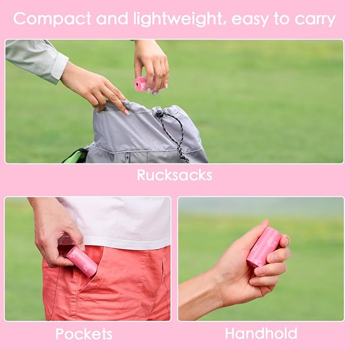 Poop Bags Rolls 256 Count - 9x13 Inches Pink Thickened Leakproof Lavender scent Poo Bags for Dogs, Eco-Friendly Pet Waste Bags for Walking, Home, Travel