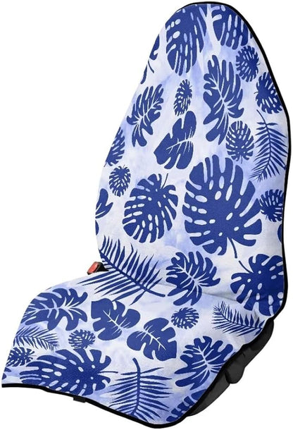 Coldinair Tropical Leaf Towel Car Seat Cover for Men,Sweat Car Seat Protector After Workout,Gym,Swimming,Anti-Slip Universal Car Seat Covers for Truck,Van,SUV,Blue