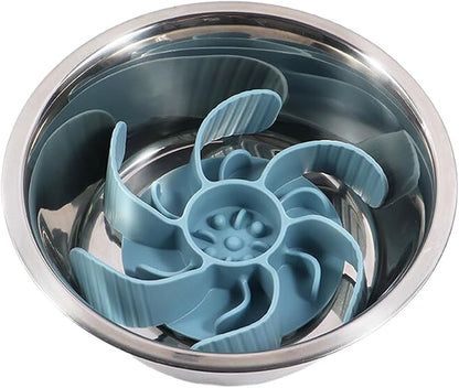 Slow Feeder Dog Bowl Insert with Strong Suction Cup Nonslip Silicone Pet Food Dispenser for Eating and Digestion