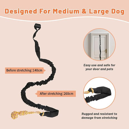 Interactive Dog Bungee Toy Rope Tug War for Pitbull Small Medium Large Dogs, Indoor/Outdoor Tree Hanging Toy for Exercise Solo Play,Spring Pole Interactive Toys with 3 Chew Rope