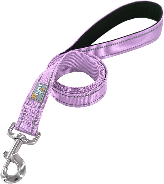 Reflective Dog Leash 6 FT Padded Handle Nylon Dogs Leashes for Small Dogs Lavender