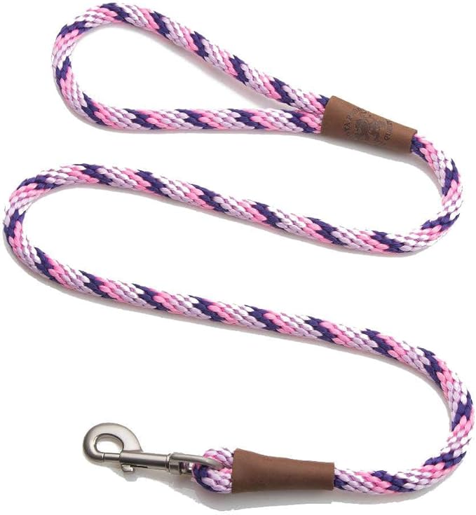 Mendota Pet Snap Leash - Made in The USA - Lilac, 3/8 in x 6 ft