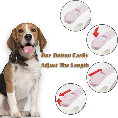 Lavender Purple Retractable Dog Leash 10 ft for Small and Medium Dogs and Cats, One Button Brake, Pause, Lock by LFCXHTY