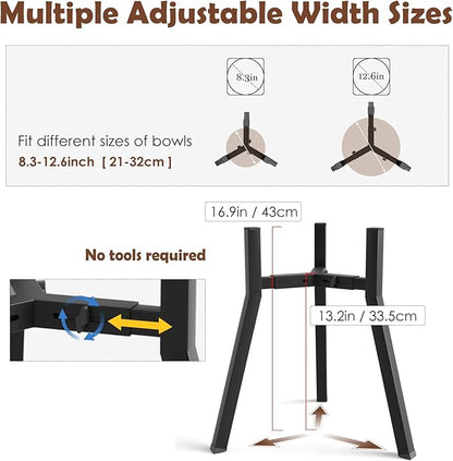 SHAINFUN Raised Dog Bowl Stand, Adjustable Width 8.3-12.6", Single Elevated Food Water Holder, Bowl Not Included