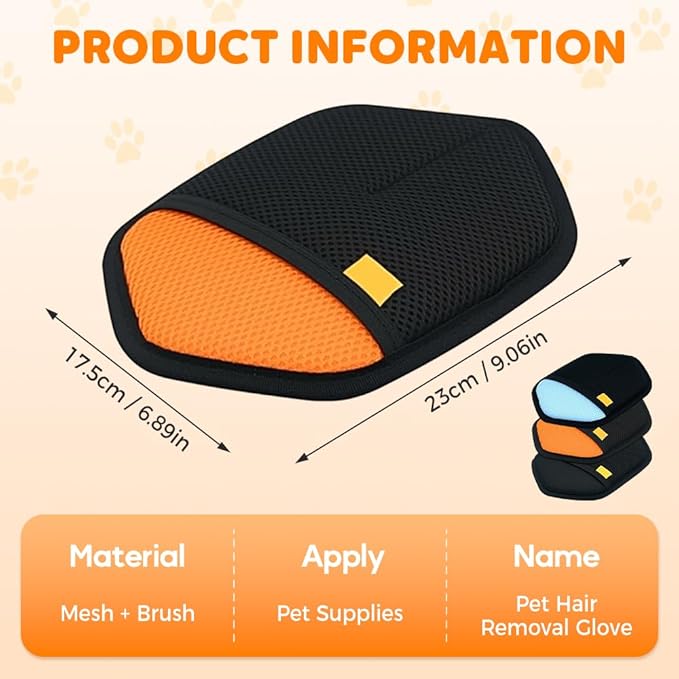 2 Pack Pet Hair Removal Glove for Cats & Dogs, 2026 Upgrade Pet Hair Remover Electrostatic Gloves Pet Hair Remover Glove for Couch, Furniture, Carpet, Curtain (Blue+Black)