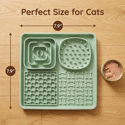 Lick Mat for Dogs and Cats, Cat Slow Feeder Silicone Cat Lick Mat with Suction Cups, Slow Feeder Licking Pad for Anxiety Relief and Boredom Reducer (Green) - Image 2