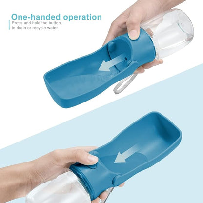 Portable Dog Small Animals Water Bottle for Walking 19 OZ or 12 OZ Pet Water Bottles for Puppy Medium Large Dogs Little Animals Water Dispenser Dog Small Animals Water Bowl
