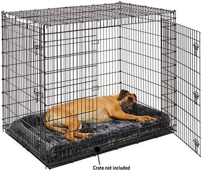 MidWest Homes for Pets QuietTime Giant Dog Bed - Gray Faux Fur Bolster, Ultra-Soft and Machine Washable, Fits 54-Inch Crates and Carriers, for XXL Breed Dogs - Image 3