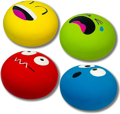 Latex Squeaky Dog Toys for Small Dogs & Mini Breeds - 4PCS Set Squeaky Dog Balls | Soft, Safe & Fun Chew Toys | Indoor & Outdoor Play