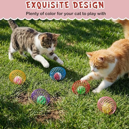 Jecery 5 Pcs Cat Toys Spring,Bell Ball,Multicolor - Image 4