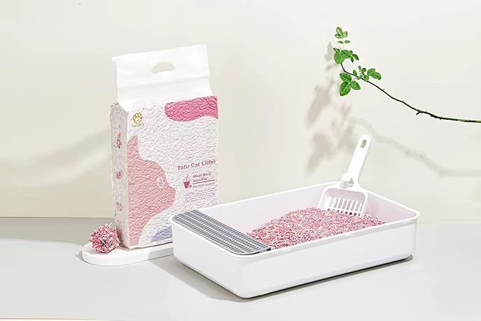 Tofu Cat Litter, Flushable, 100% Natural and Biodegradable, Quick Clumping and Dust Free, Odor Control and Ultra Absorbent，Strong Deodorizer with Maximum Water Solubility (6lb×2bags)