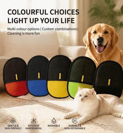 2 Pack Pet Hair Removal Glove, Reusable Electrostatic Magic Brush Glove for Couch, Carpet, and Car Seat (Yellow) - Image 5