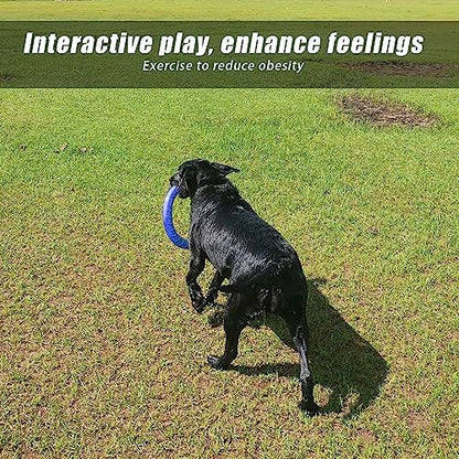 Blue Indestructible Dog Toys for Aggressive Chewers Flying Discs for Medium/Large Breeds Dog Training Ring, - Image 4