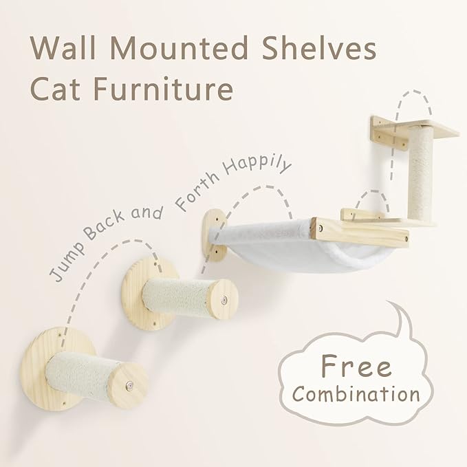 SONGWAY Cat Shelves and Perches for Wall - Wall Mounted Cat Shelf