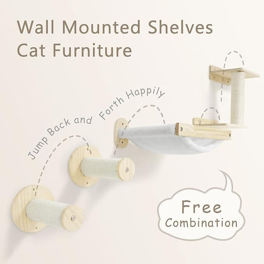 SONGWAY Cat Shelves and Perches for Wall - Wall Mounted Cat Shelf
