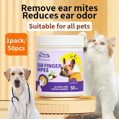MIOSSZI Dog Ear Cleaner Finger Wipes for Dogs & Cats – Removes Wax & Odor, Helps Soothe Itchy Ears, Pet Ear Cleaning Finger Wipes 50 Count - Image 7