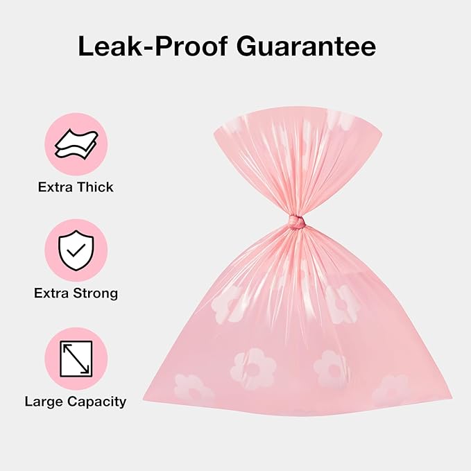 VETRESKA Dog Poop Bags with Dispenser, Lavender Scented, Guaranteed Leak Proof and Extra Thick Pet Waste Bags for Walking Dog and Cats Litter, 1 Bag Holder and 105 Bags (7 Refill Rolls)
