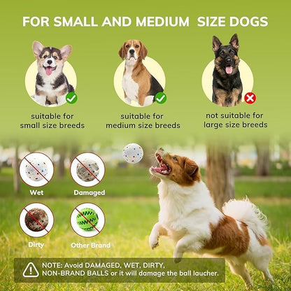Automatic Dog Ball Launcher for Small/Medium Dogs - Small Silent Design, 3 Distance Settings (20ft/33ft/46ft), Rechargeable, 10 Durable 2.3" Balls Included (Dog Ball Launcher-Orange)