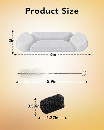 UPSKY 2.25Gal Elevated Dog Water Fountain Filters - 10 Replacement Filters, 6 Pre-Filter Sponges & 1 Cleaning Brush