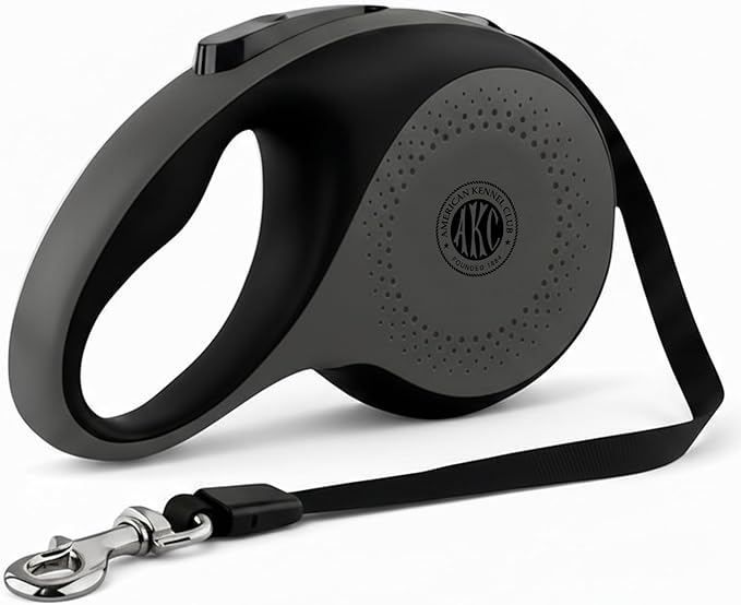 American Kennel Club Retractable Dog Leash, 16.4ft, Tangle-Free, Ergonomic Grip, One-Hand Brake, for Medium & Large Dogs up to 66 lbs