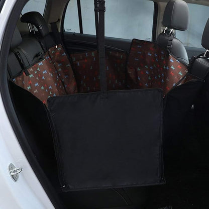 Dog Car Seat Cover - Heavy Duty Dog Hammock with Side Flaps - Waterproof/Scratch Proof/Nonslip Padded Pet Seat Cover - Universal fits All Cars