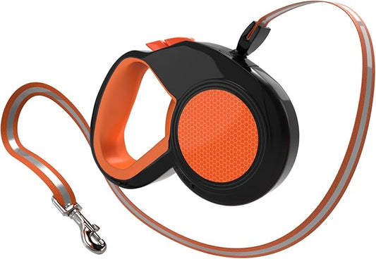 Durable Retractable Dog Leash with Safety Lock 16ft Adjustable Length, Ergonomic Grip & Tangle-Free Design for Small to Large Dogs up to 50/115 lbs