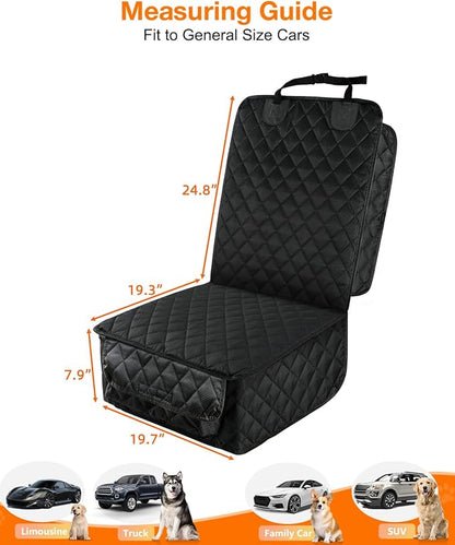 PETICON Dog Car Seat Covers, Full Protection Front Seat Car Cover for Cars and Nonslip Durable Pet Back Seat Bench Covers for Trucks, SUVs, Jeep, Bundle