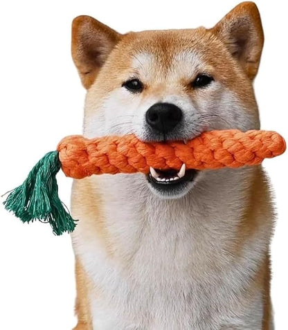 RCFINE 4Pcs Dog Rope Toy Carrot Dog Chew Toys Pet Chew Rope Toy Gift for Dog Cat Teeth Cleaning and Chewing