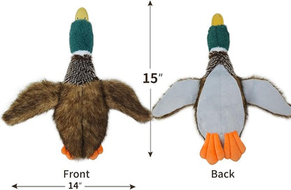 Dog Toys Interactive Mallard Duck Toy Puzzle and Squeaky Toy for Small Medium and Large Dogs Duck Toys, Stuffed Toy for Dog, Plush Toys for Dogs