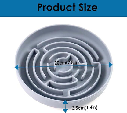 Slow Feeder Dog Bowl, Cat Slow Feeders Slow Eating, Modern Lick Mat Design, Reduces Gulping, Dishwasher Safe, Suit for All Cat & Dog Breeds (Grey)